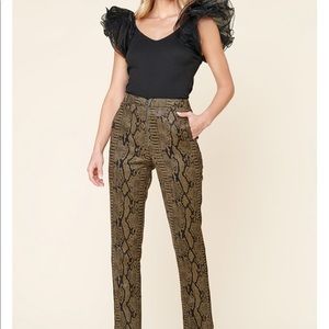 Faux suede snake print pants.   Beautiful